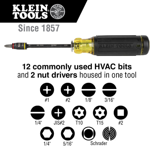 Klein HVAC Adjustable-Length Impact Screwdriver with Flip Socket
