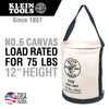 Klein Canvas Bucket Wide-Opening Straight-Wall Molded Bottom