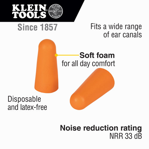 Klein Tools Hearing Protection Foam Earplugs