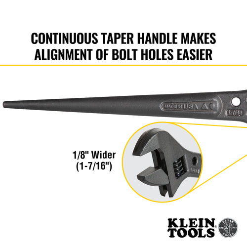 Klein Adjustable Spud Wrench Tether Hole