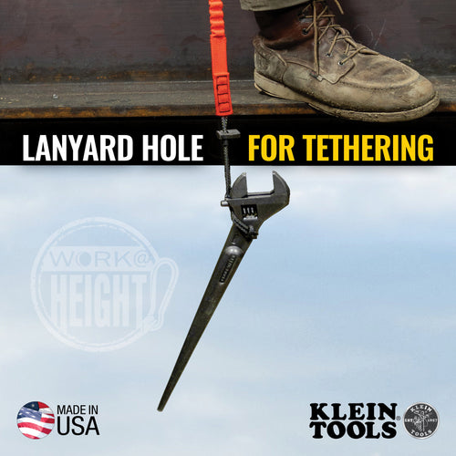 Klein Adjustable Spud Wrench Tether Hole
