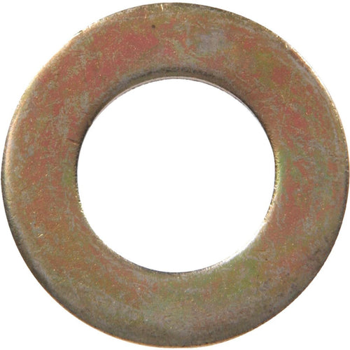 Hillman 1/4 In. SAE Hardened Steel Yellow Dichromate Flat Washer (100 Ct.)